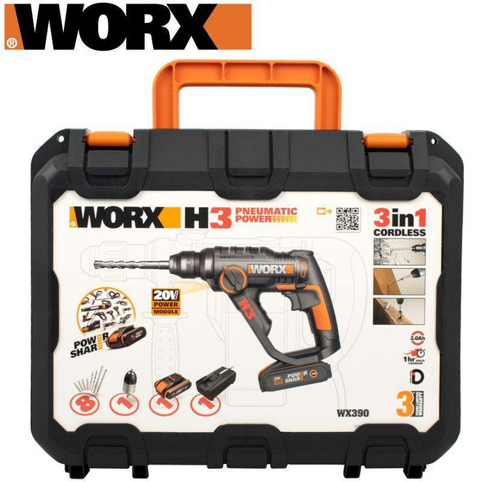 WORX Rotary Hammer Drill SDS H3 20V 2.0AH STD CHARG 10 X